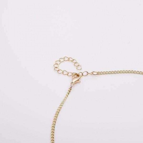 Trendy Balancing Style Pandent Alloy U-shaped Lock Rhinestone Necklace Gift for Women