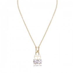 Trendy Balancing Style Pandent Alloy U-shaped Lock Rhinestone Necklace Gift for Women