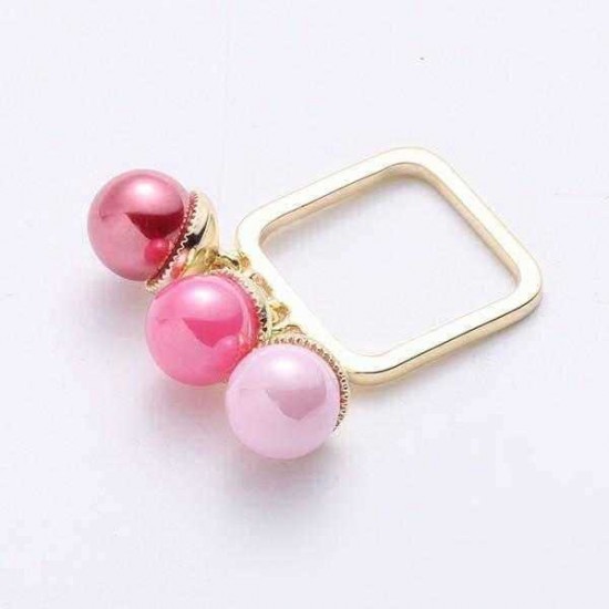 Trendy Balancing Style Sweet Ring Colorful Candy Pearl Square Ring Gift for Women