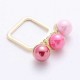 Trendy Balancing Style Sweet Ring Colorful Candy Pearl Square Ring Gift for Women