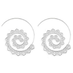 Trendy Big Circle Hoop Exaggerated Spiral Heart Drop Shape Earrings Gift for Women