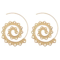 Trendy Big Circle Hoop Exaggerated Spiral Heart Drop Shape Earrings Gift for Women