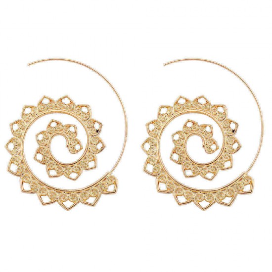 Trendy Big Circle Hoop Exaggerated Spiral Heart Drop Shape Earrings Gift for Women