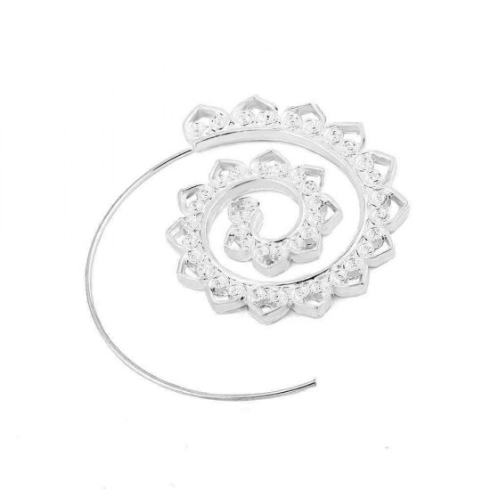 Trendy Big Circle Hoop Exaggerated Spiral Heart Drop Shape Earrings Gift for Women