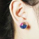 Trendy Colorful Rhinestone Glass Ball Flower Round Earrings Gift for Women