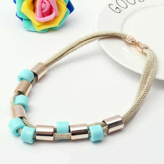 Trendy Colorful Short Magic Buckle Clavicle Necklaces For Women