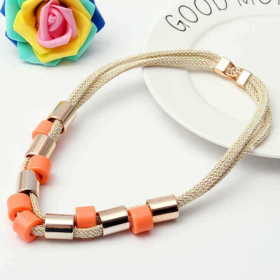 Trendy Colorful Short Magic Buckle Clavicle Necklaces For Women