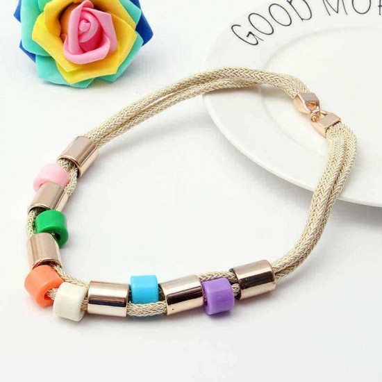 Trendy Colorful Short Magic Buckle Clavicle Necklaces For Women