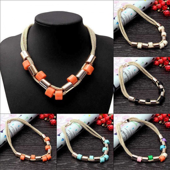 Trendy Colorful Short Magic Buckle Clavicle Necklaces For Women