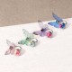 Trendy Crystal Glass Ball Flower Butterfly Fabric Earrings for Women