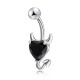 Trendy Dazzling Heart Zirconia Devil Style Belly Button Ring Piercing Navel Ring Women Body Jewelry