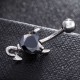 Trendy Dazzling Heart Zirconia Devil Style Belly Button Ring Piercing Navel Ring Women Body Jewelry