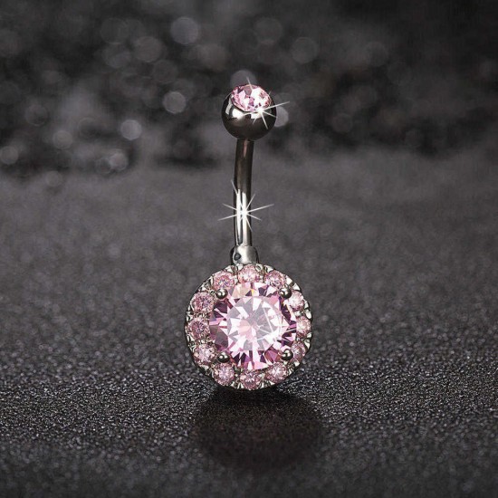 Trendy Dazzling Zirconia Crystal Body Jewelry Fashion Belly Ring Piercing Navel Ring for Women