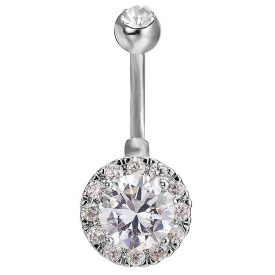 Trendy Dazzling Zirconia Crystal Body Jewelry Fashion Belly Ring Piercing Navel Ring for Women