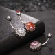 Trendy Dazzling Zirconia Crystal Body Jewelry Fashion Belly Ring Piercing Navel Ring for Women