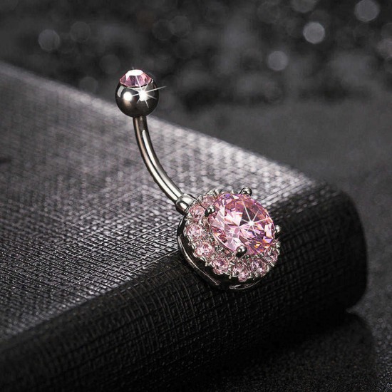 Trendy Dazzling Zirconia Crystal Body Jewelry Fashion Belly Ring Piercing Navel Ring for Women