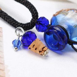 Trendy Delicate Aromatherapy Oils Glass Bottle Pendant Leather Long Necklace Gift for Women Men