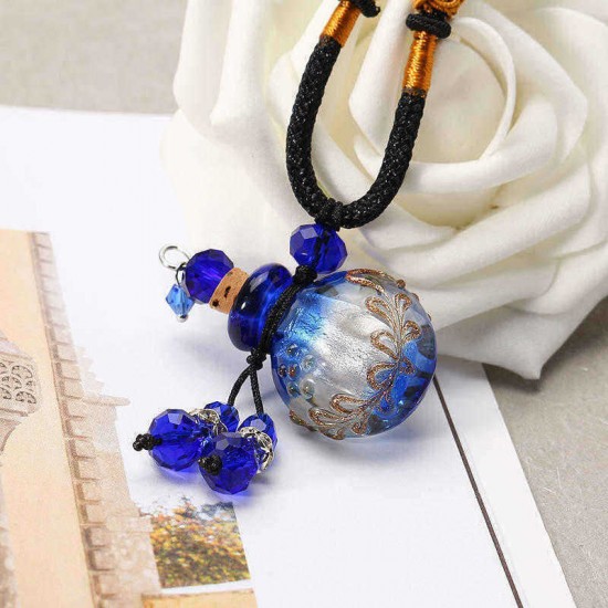 Trendy Delicate Aromatherapy Oils Glass Bottle Pendant Leather Long Necklace Gift for Women Men