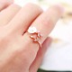 Trendy Delicate Zirconia Crystal Ring Leaf Shell Flower Rose Gold Open-end Rings for Women Girl