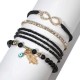 Trendy Diamond Woven Bracelet Metal Gold Head Multi-Layer Bracelet For Women