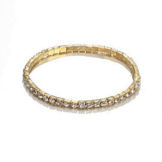 Trendy Diamond Woven Bracelet Metal Gold Head Multi-Layer Bracelet For Women