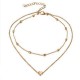 Trendy Double-layered Heart Anklet Peach Heart Beach Anklet