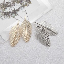 Trendy Ear Drop Leaves Silver Gold Earring Statement Pendientes Mujer Jewelry Long Dangle for Women