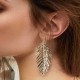 Trendy Ear Drop Leaves Silver Gold Earring Statement Pendientes Mujer Jewelry Long Dangle for Women