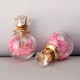 Trendy Ear Stud Double Color Baby's Breath Glass Ball Flower Earrings