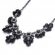 Trendy Elegant Black Collar Necklace Resin Flower Crystal Stylish Women Jewelry