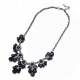 Trendy Elegant Black Collar Necklace Resin Flower Crystal Stylish Women Jewelry