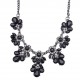 Trendy Elegant Black Collar Necklace Resin Flower Crystal Stylish Women Jewelry