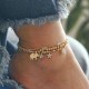 Trendy Elephant Anklet Alloy Beads Diamond Anklet Star Anklet Three-layer Female Anklet