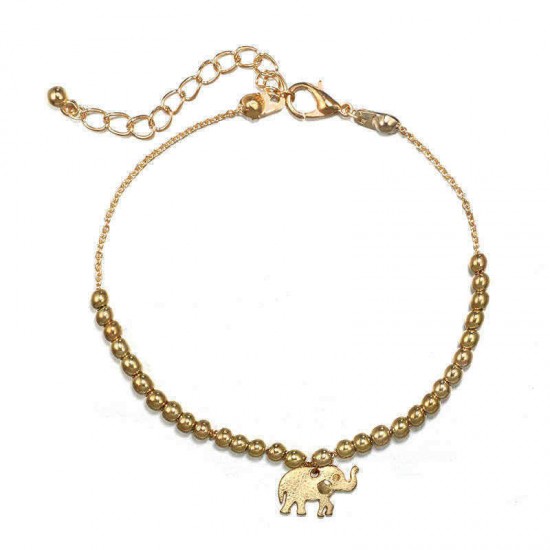 Trendy Elephant Anklet Alloy Beads Diamond Anklet Star Anklet Three-layer Female Anklet