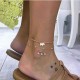 Trendy Elephant Anklet Alloy Beads Diamond Anklet Star Anklet Three-layer Female Anklet