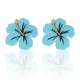 Trendy Exaggerated Style Rose Red Blue Flower Rhinestone Women Earrings