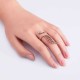 Trendy Finger Ring Rose Gold Plated Angel Wing Inlay Zircon Women Jewelry Anallergic