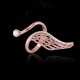 Trendy Finger Ring Rose Gold Plated Angel Wing Inlay Zircon Women Jewelry Anallergic