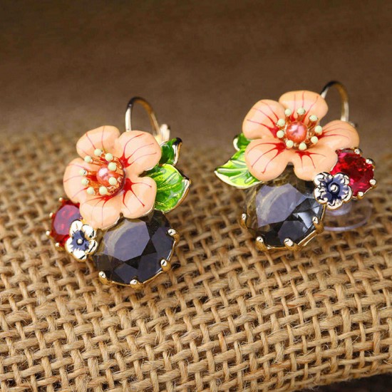 Trendy Flower Alloy Ear Drop Earrings Accessories Jewelry Earring For Women