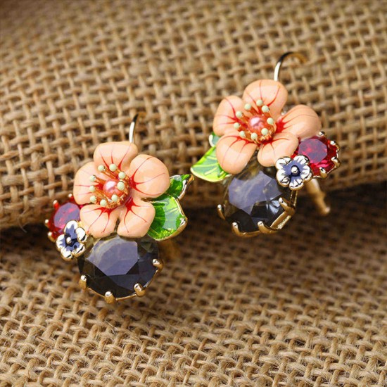 Trendy Flower Alloy Ear Drop Earrings Accessories Jewelry Earring For Women