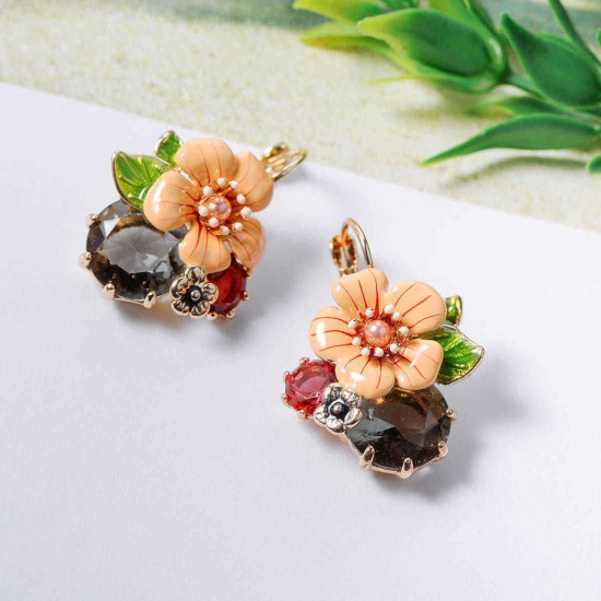 Trendy Flower Alloy Ear Drop Earrings Accessories Jewelry Earring For Women