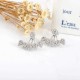 Trendy Flower Earrings Gold Silver Full Rhinestones Ear Stud Gift for Women