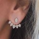 Trendy Flower Earrings Gold Silver Full Rhinestones Ear Stud Gift for Women