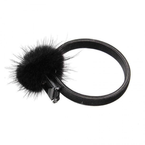 Trendy Fuzzy Ball Rhinestone Elastic Bracelets Finger Rings