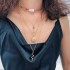 Trendy Geometric Key Snake Pendant Chain Necklace Multi-layer Color Rice Beaded Pearl Necklace