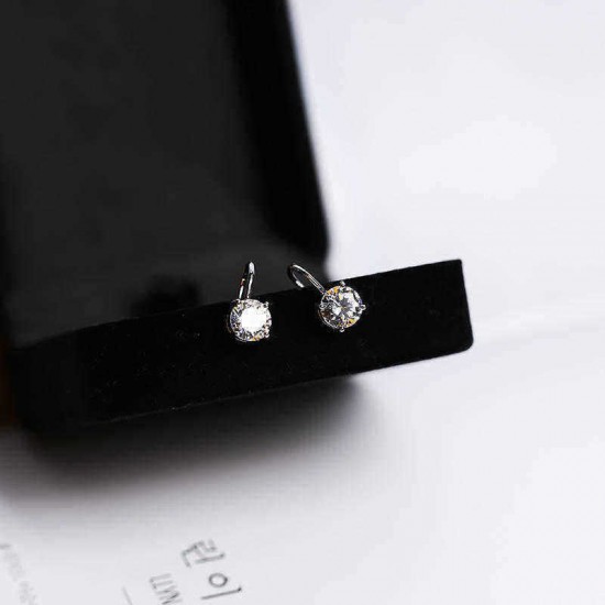 Trendy Geometric Zircon No Piercing Clip Earrings Elegant Earring Gift for Women