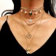 Trendy Gold Multi-layer Necklace Metal Alloy Long Necklace For Fashion Women