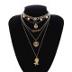 Trendy Gold Multi-layer Necklace Metal Alloy Long Necklace For Fashion Women