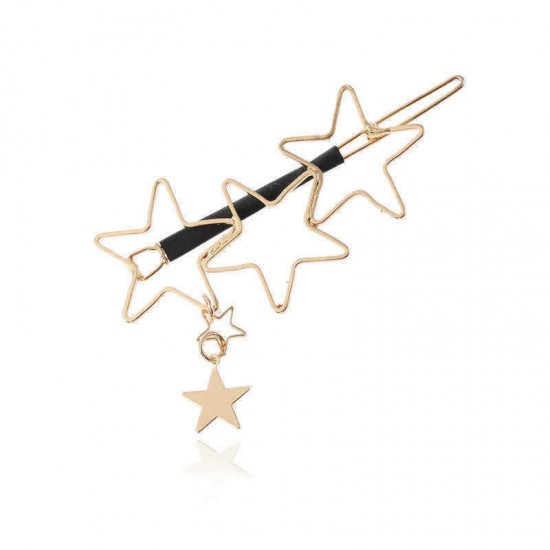 Trendy Hair Accessories Hollow Five Point Stars Alloy Hairpin Hair Clip Star Pendant for Women