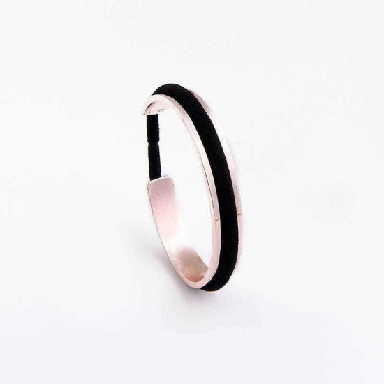 Trendy Hair Tie Bracelet Gold Silver Color Black Rope Open Cuff Bracelets for Women